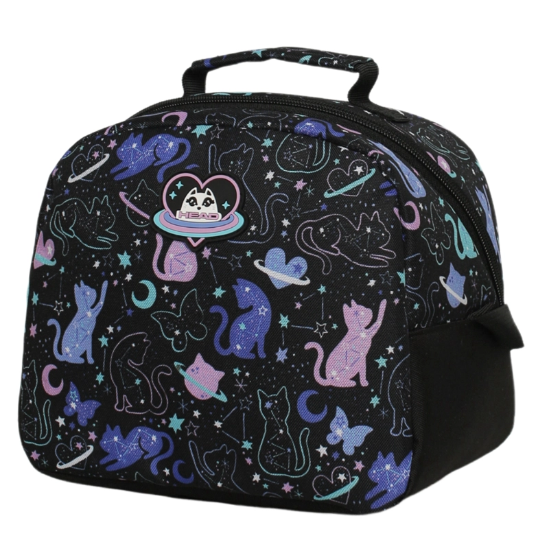 PACK BAKAN ESCOLAR MUJER SPACE CAT NEGRO HEAD - 3