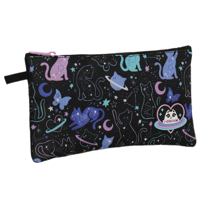 PACK BAKAN ESCOLAR MUJER SPACE CAT NEGRO HEAD - 4