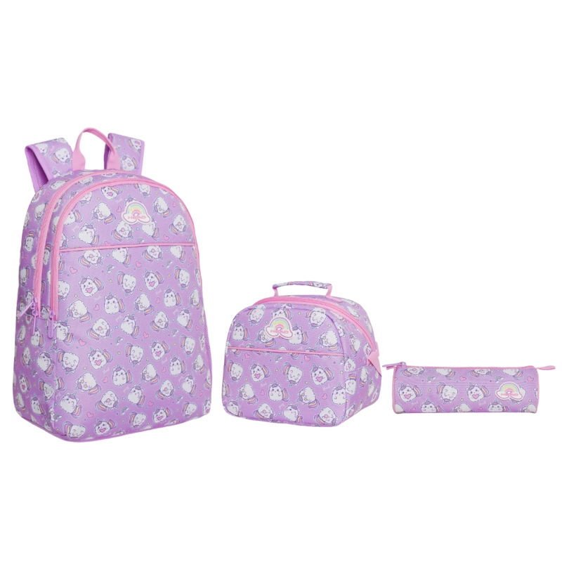 PACK COOL ESCOLAR (X3) NIÑA GATICORNIO LILA HEAD - 1