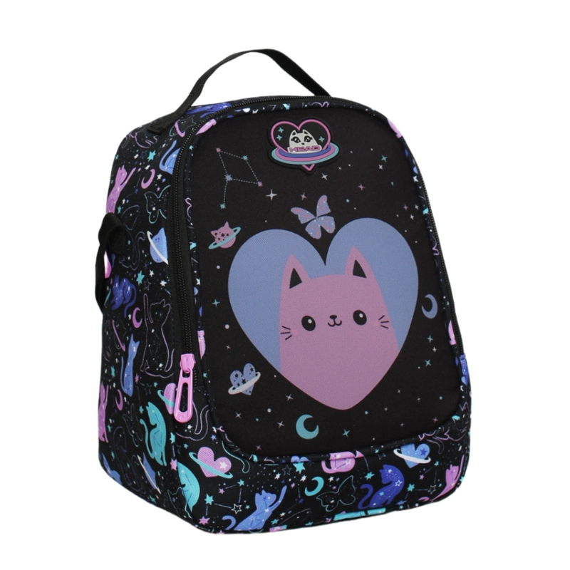 LONCHERA MUJER GREY SPACE CAT NEGRO HEAD - 1