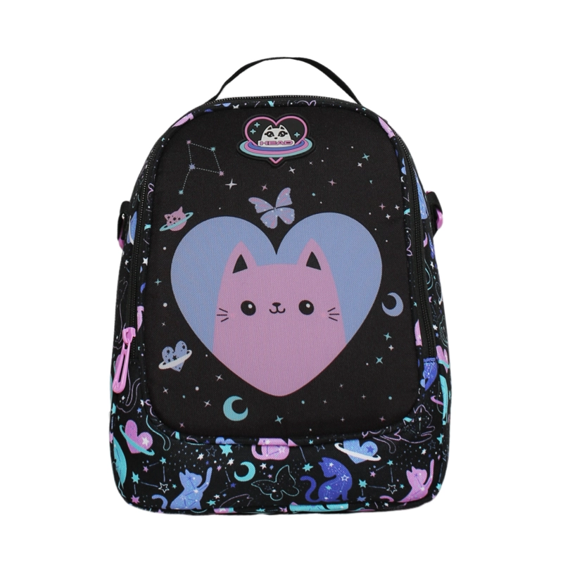 LONCHERA MUJER GREY SPACE CAT NEGRO HEAD - 2