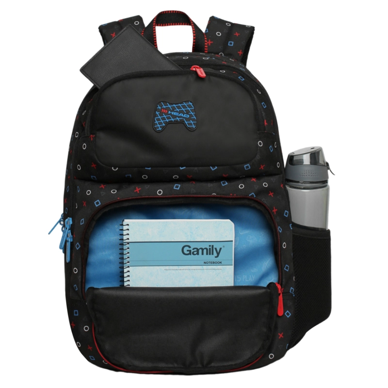 MOCHILA INFANTIL NIÑO FANTASY GAMER NEGRO HEAD - 2