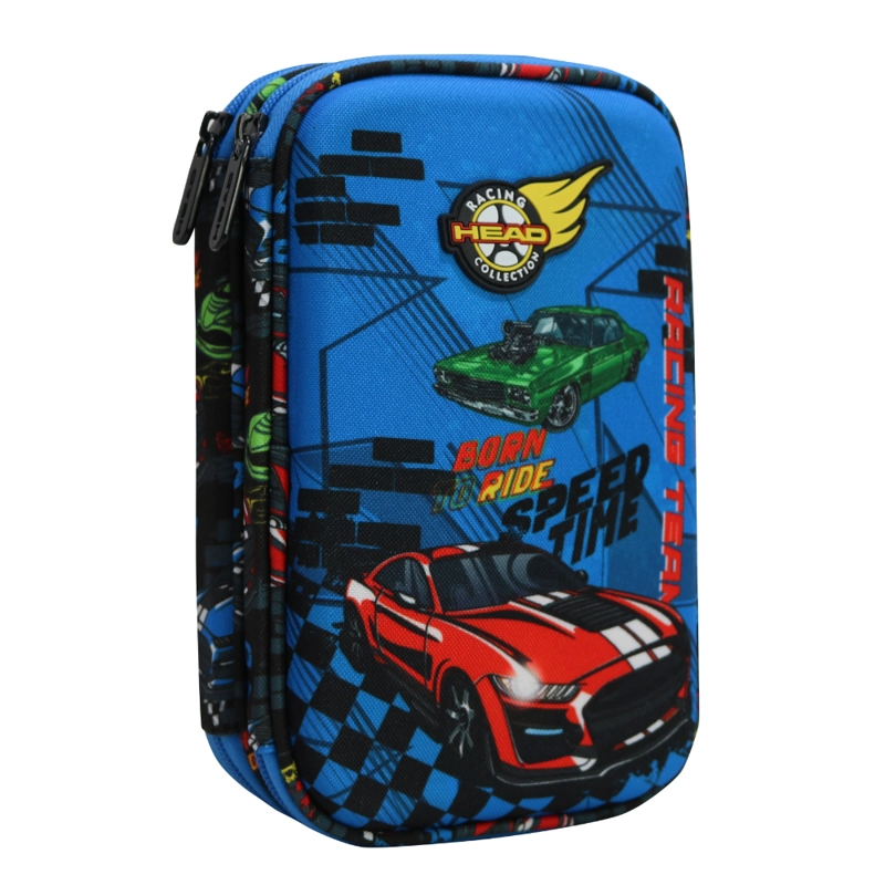 ESTUCHE INFANTIL NIÑO RIGIDO BOX SPEED CAR NEGRO HEAD - 1