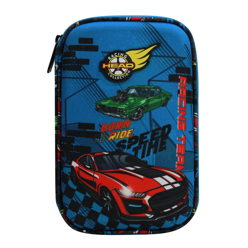 ESTUCHE INFANTIL NIÑO RIGIDO BOX SPEED CAR NEGRO HEAD - 2