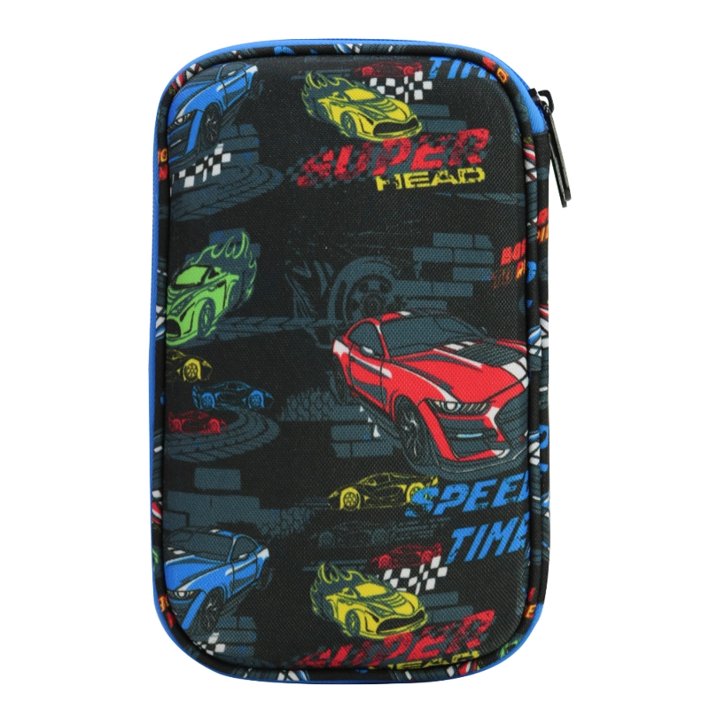 ESTUCHE INFANTIL NIÑO RIGIDO BOX SPEED CAR NEGRO HEAD - 7