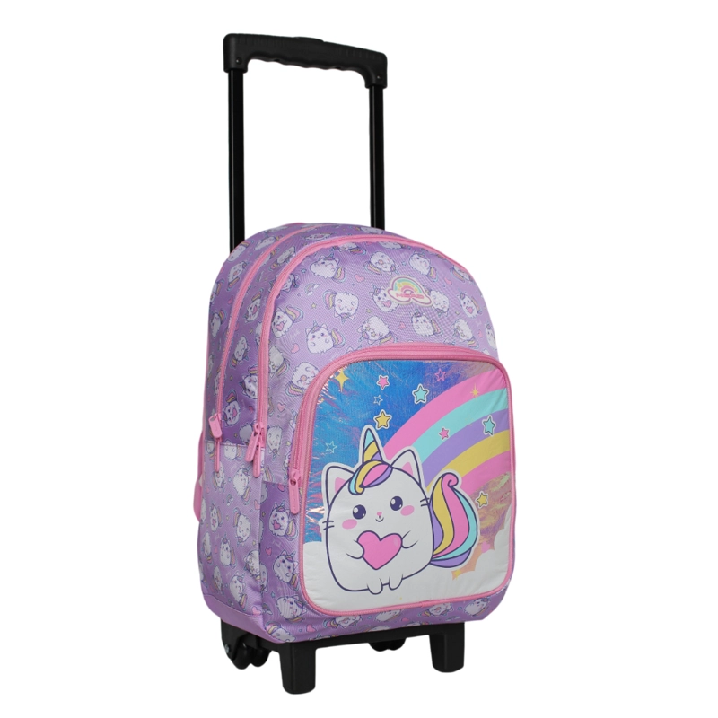 MOCHILA CON RUEDAS INFANTIL CHIPS GATICORNIO LILA HEAD - 1