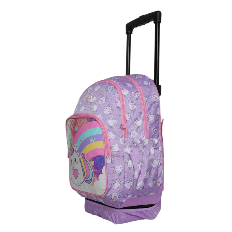 MOCHILA CON RUEDAS INFANTIL CHIPS GATICORNIO LILA HEAD - 3