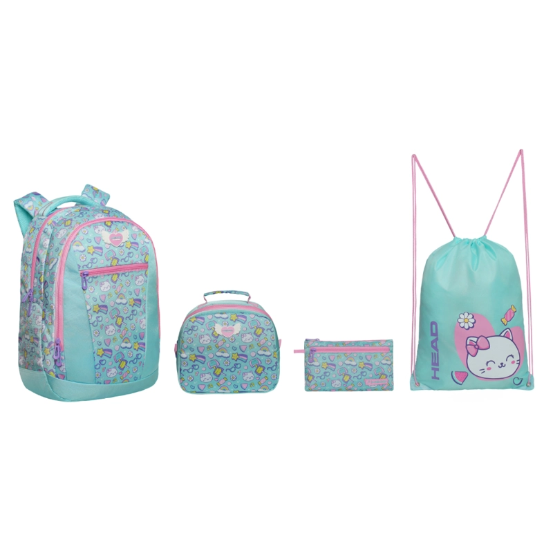 PACK TOP ESCOLAR MUJER (X4) CAT PRINT MENTA HEAD - 1