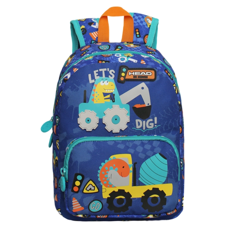 MOCHILA INFANTIL NIÑO POP DINO CONSTRUCTOR AZUL HEAD - 2