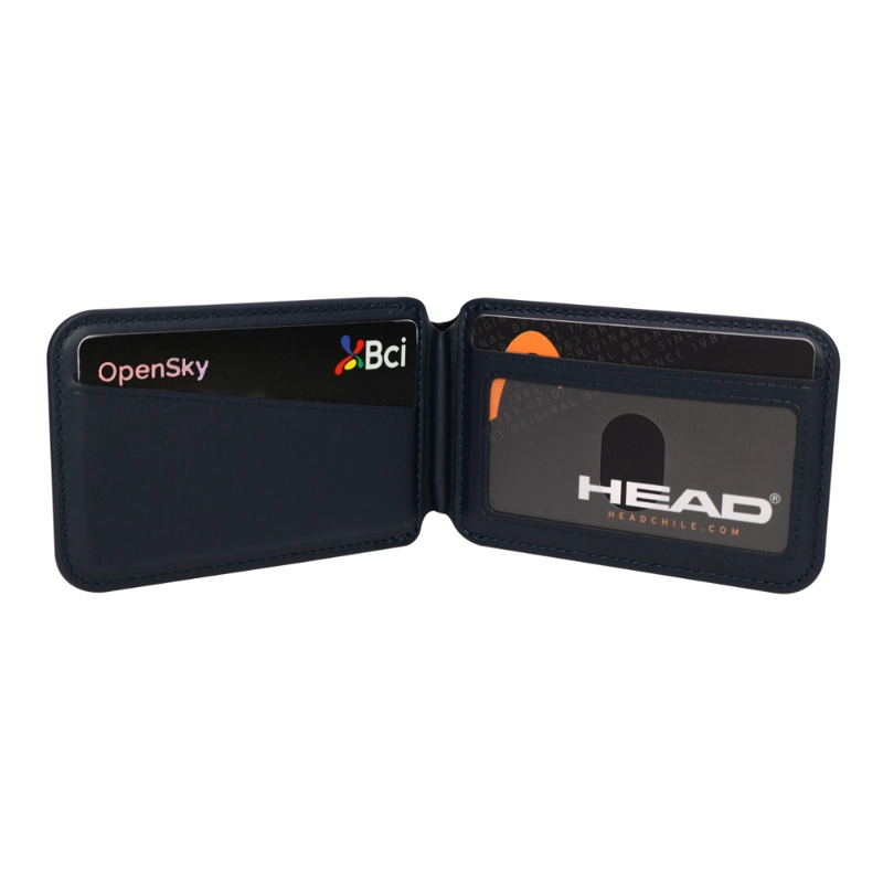 BILLETERA TARJETERO MAGNE TICO VANTAGE PREMIUM AZUL HEAD - 7