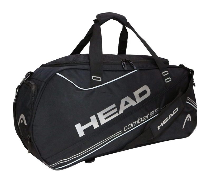 BOLSO DEPORTIVO NEW COMBAT 55 NEGRO PLATA HEAD - 1