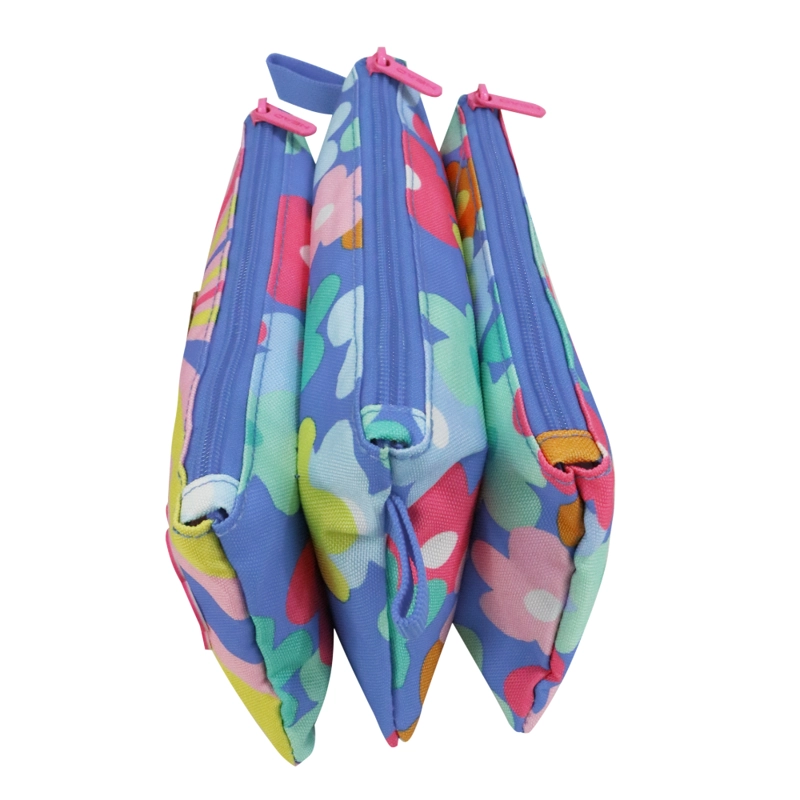 ESTUCHE INFANTIL TRIPLE CELERIO SMILE FLOWERS MORADO HEAD - 3