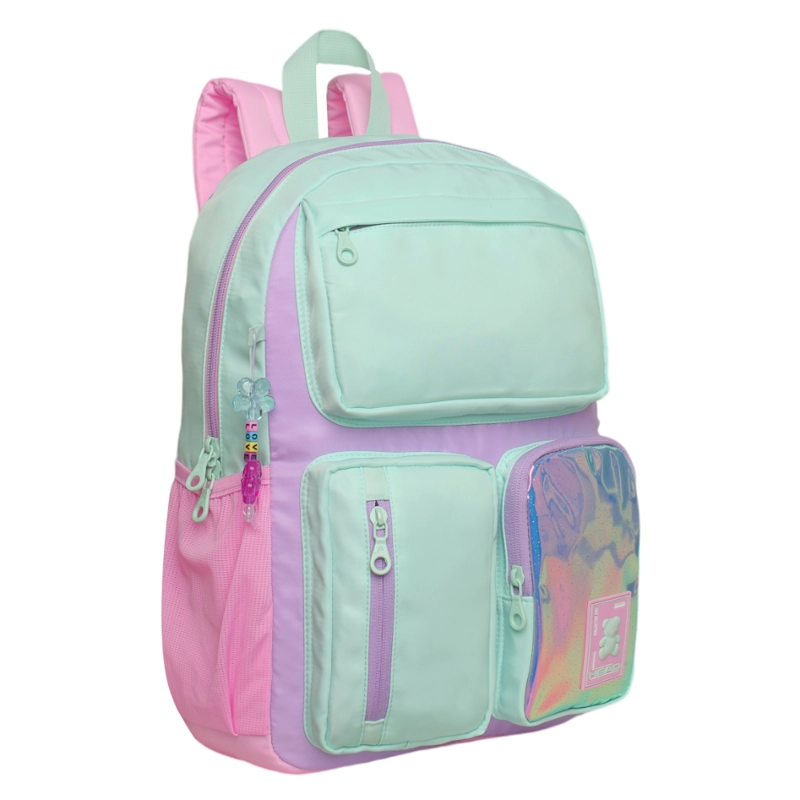 MOCHILA MUJER FUNNY COLOR BLOCK MENTA HEAD - 1