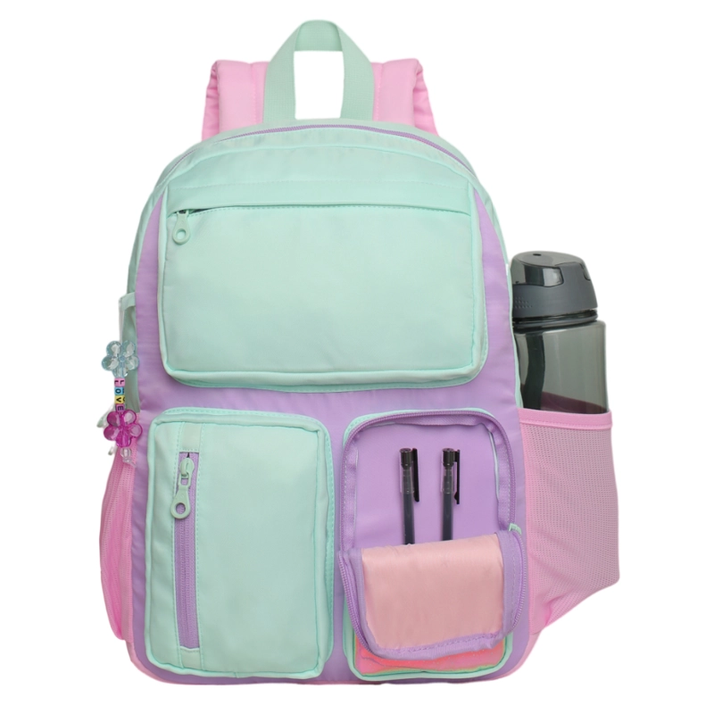 MOCHILA MUJER FUNNY COLOR BLOCK MENTA HEAD - 2