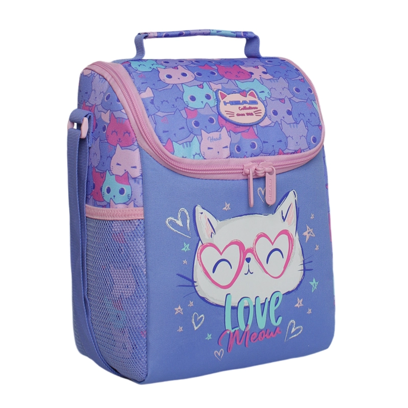 LONCHERA INFANTIL NIÑA FRESH GATO LILA HEAD - 2