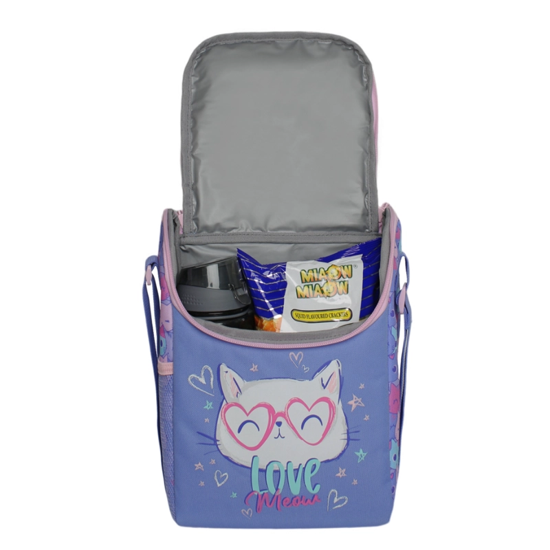 LONCHERA INFANTIL NIÑA FRESH GATO LILA HEAD - 4