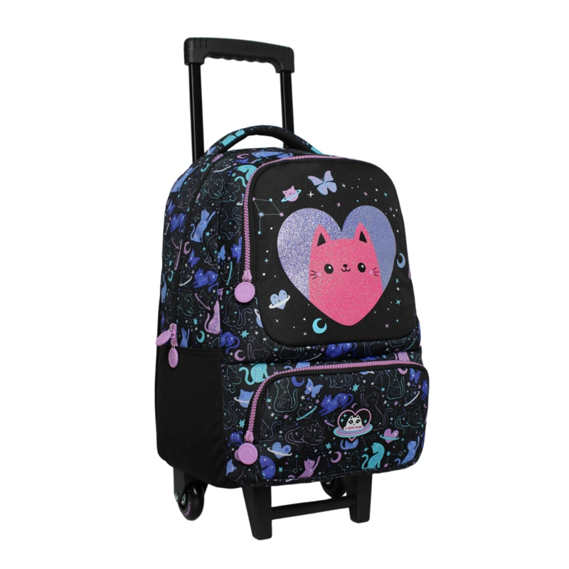 PACK BAKAN ESCOLAR (X3) NIÑA SPACE CAT NEGRO HEAD - 2