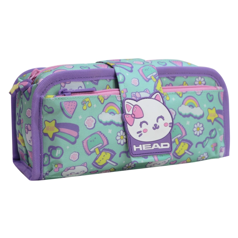 ESTUCHE INFANTIL NIÑA CHERRY CAT PRINT MENTA HEAD - 1