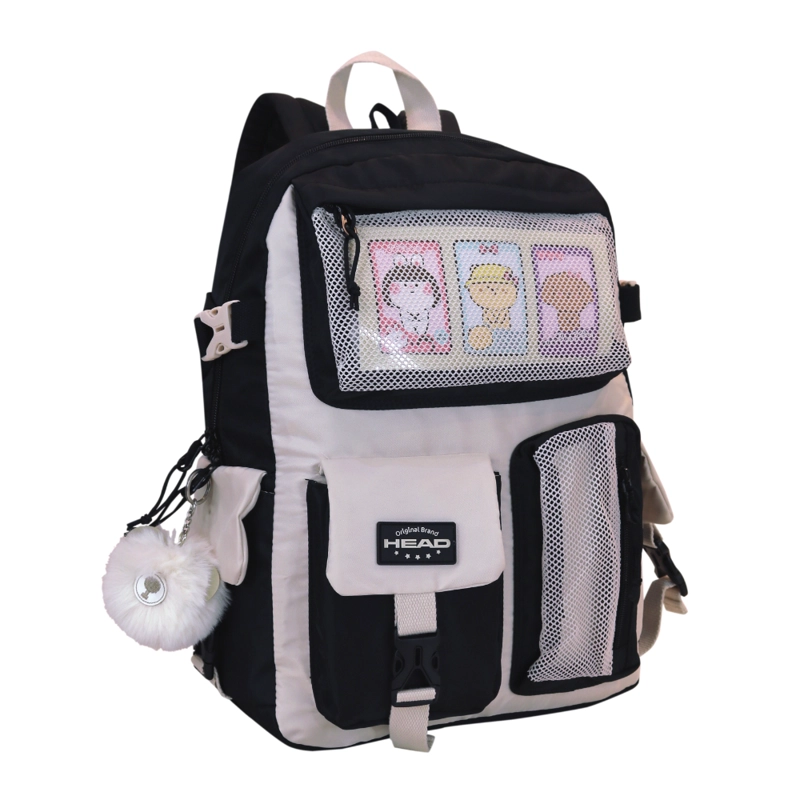 MOCHILA MUJER FUSION BLOCK NEGRO BLANCO HEAD - 1