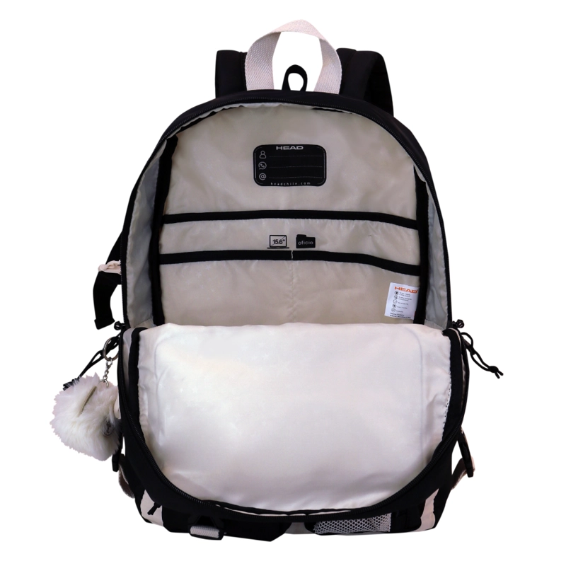 MOCHILA MUJER FUSION BLOCK NEGRO BLANCO HEAD - 3