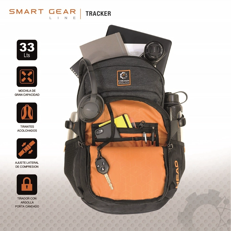 MOCHILA EJECUTIVA TRACKER NEGRO HEAD - 5