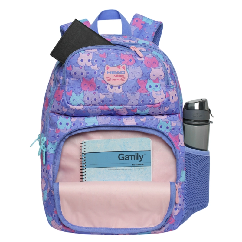 MOCHILA INFANTIL NIÑA FANTASY GATO LILA HEAD - 2