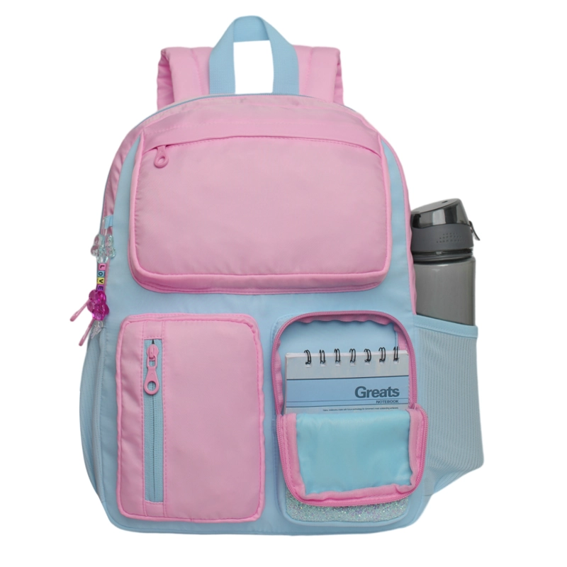 MOCHILA INFANTIL NIÑA FUNNY BRILLO BLOCK ROSADO HEAD - 2