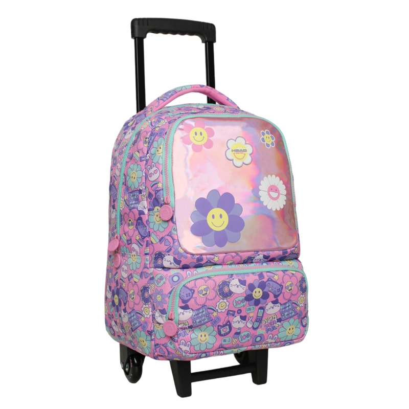PACK BAKAN ESCOLAR MUJER EMOTICONES ROSADO HEAD - 2