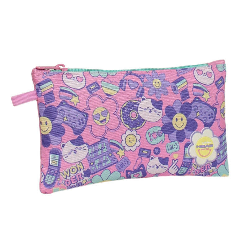 PACK BAKAN ESCOLAR MUJER EMOTICONES ROSADO HEAD - 4