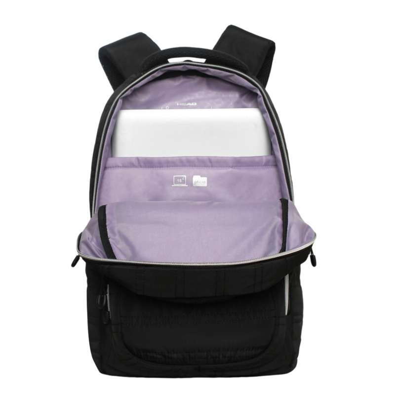 MOCHILA MUJER MAXIMA MICROFIBRA NEGRO LILA HEAD - 3