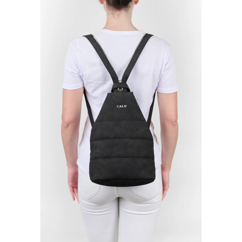 MOCHILA Y CROSSBODY AMELIE PU NEGRO CALU - 6