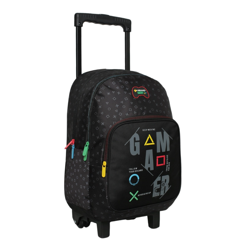MOCHILA RUEDAS INFANTIL CHIPS JOYSTICK NEGRO HEAD - 1