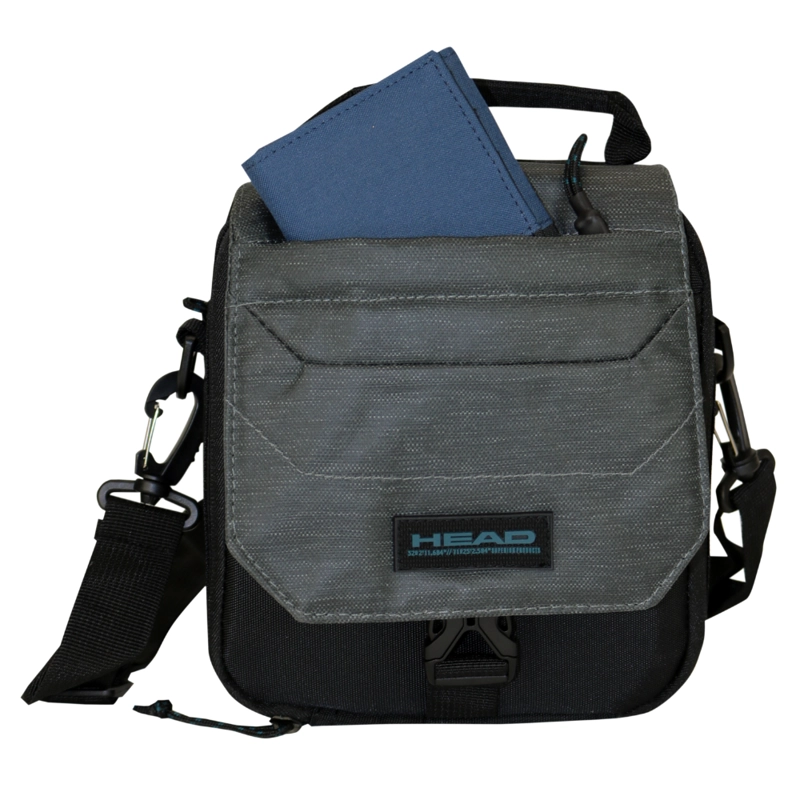 BOLSO POUCH BOXING MELANGE REVERSE GRIS OSCURO - 3