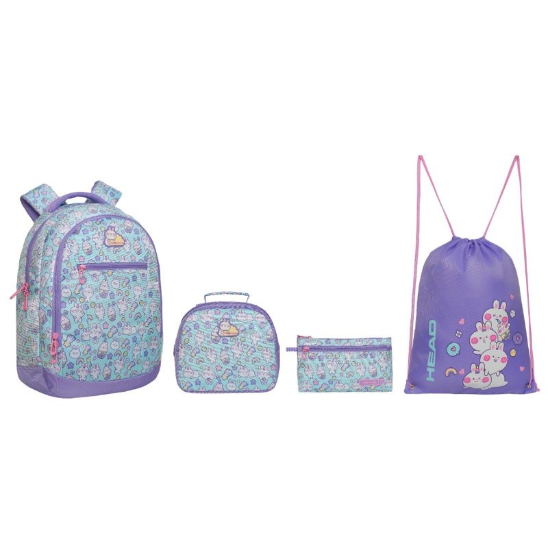 PACK TOP ESCOLAR MUJER CONEJOS MENTA HEAD - 1