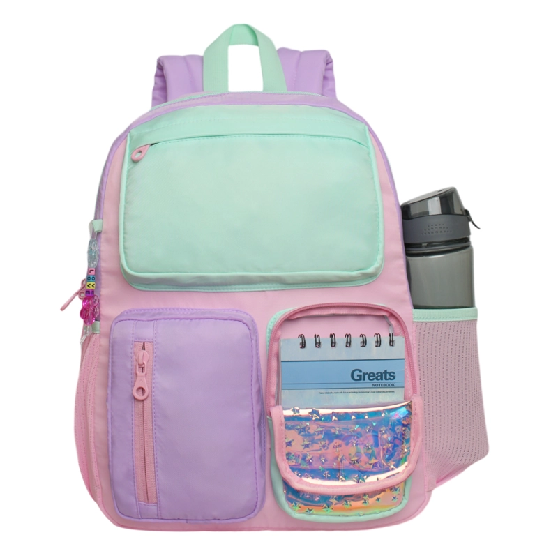 MOCHILA INFANTIL NIÑA FUNNY BRILLO BLOCK PASTEL HEAD - 2