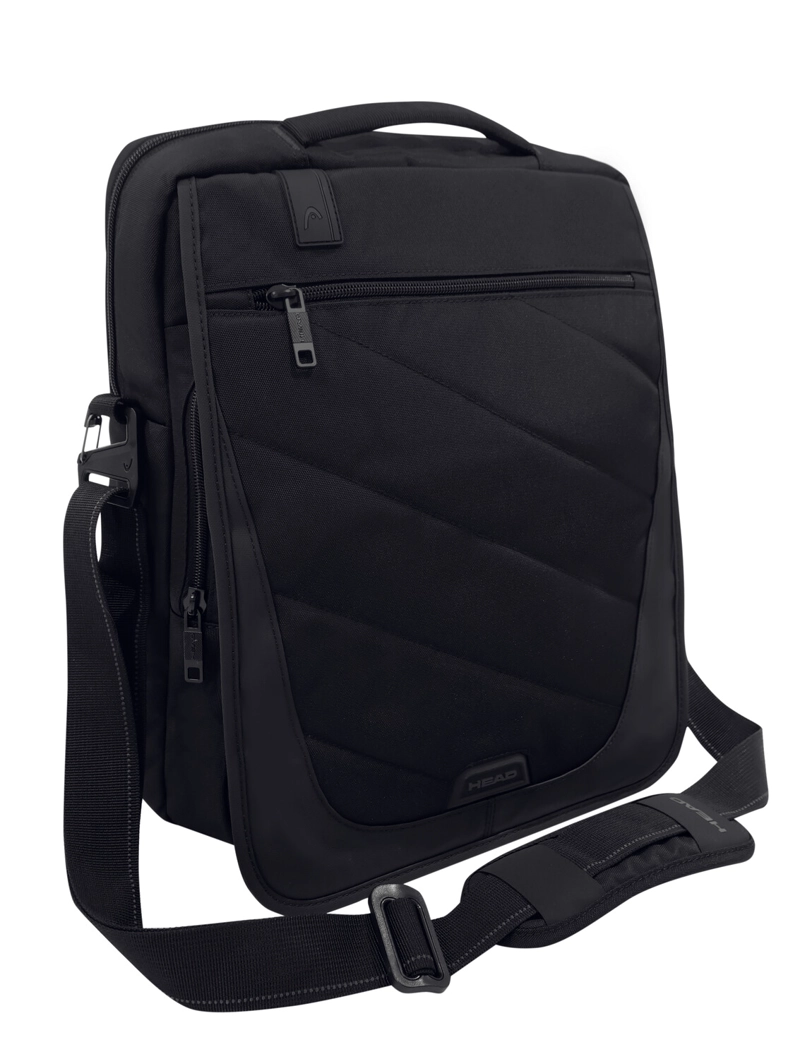 MALETIN MOCHILA EURO VERTICAL L NEGRO PARCHES HEAD - 1
