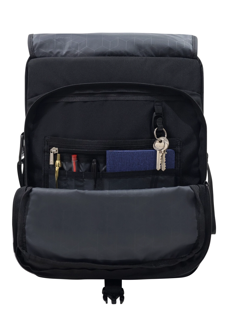 MALETIN MOCHILA EURO VERTICAL L NEGRO PARCHES HEAD - 4