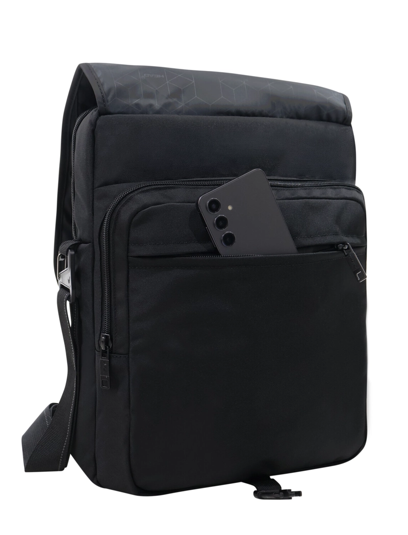 MALETIN MOCHILA EURO VERTICAL L NEGRO PARCHES HEAD - 5