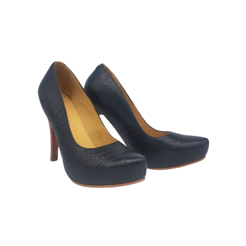 STILETTO MARIA NEGRO CROCO PAO PECADOS - 4