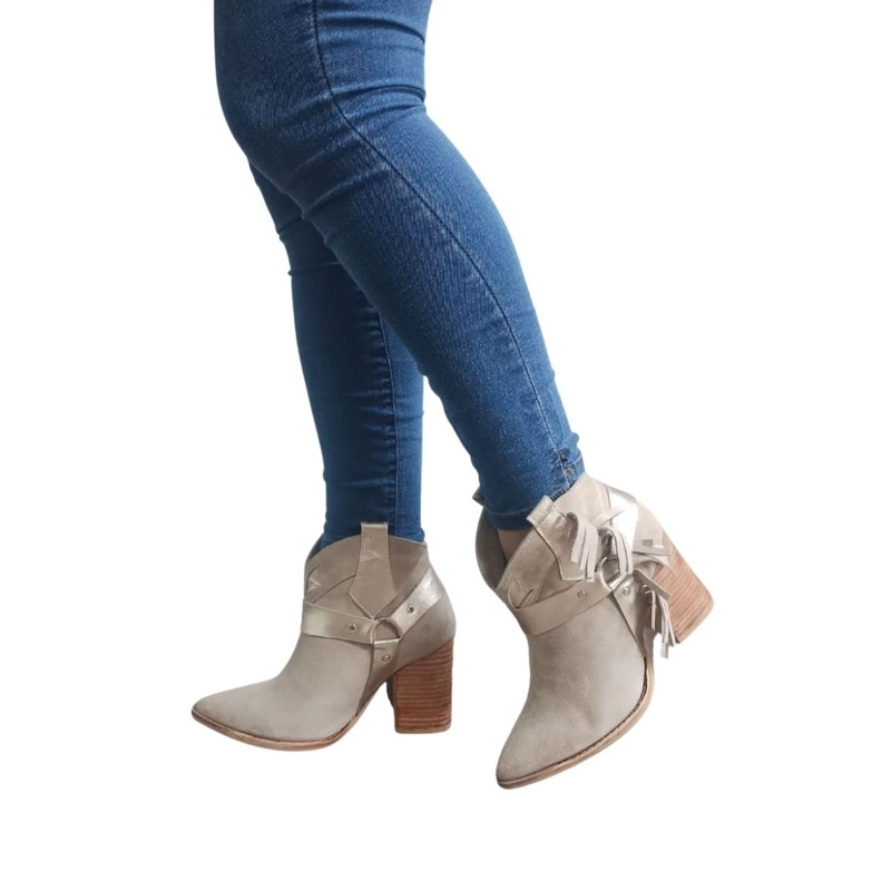 BOTIN RUFINA BEIGE ORO PAO PECADOS - 1