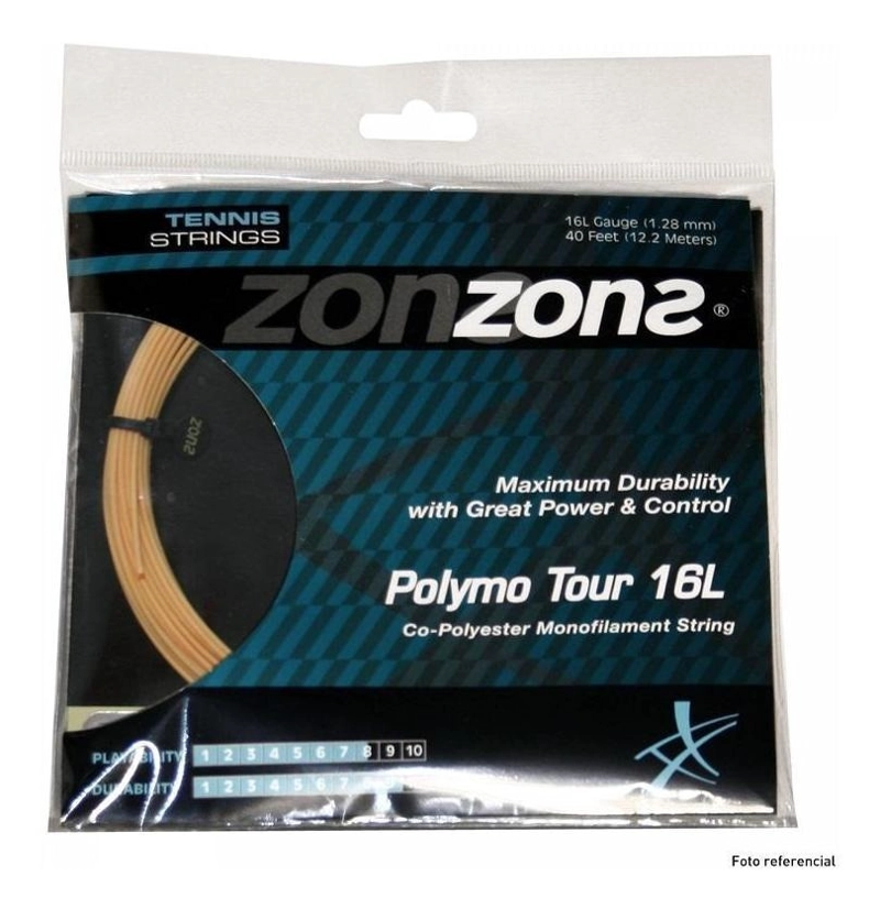 CUERDA DE TENIS ZONS POLYMO TOUR 16L/1.28MM GOLD 12 MTS. - 1