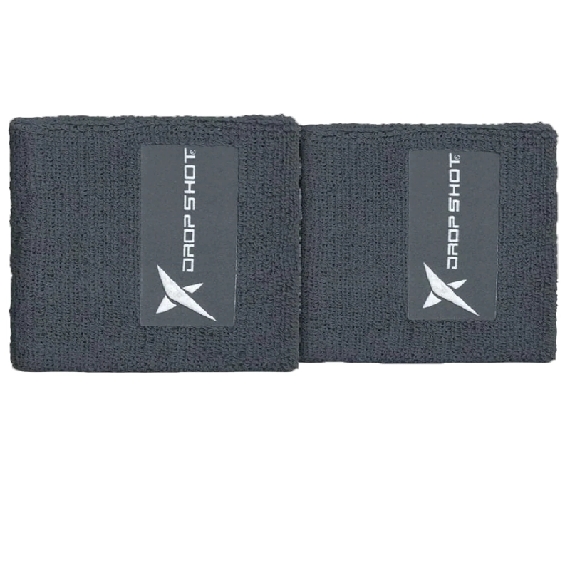 MUÑEQUERA PADEL DROP SHOT LARGA GRIS OSCURO PAR - 1