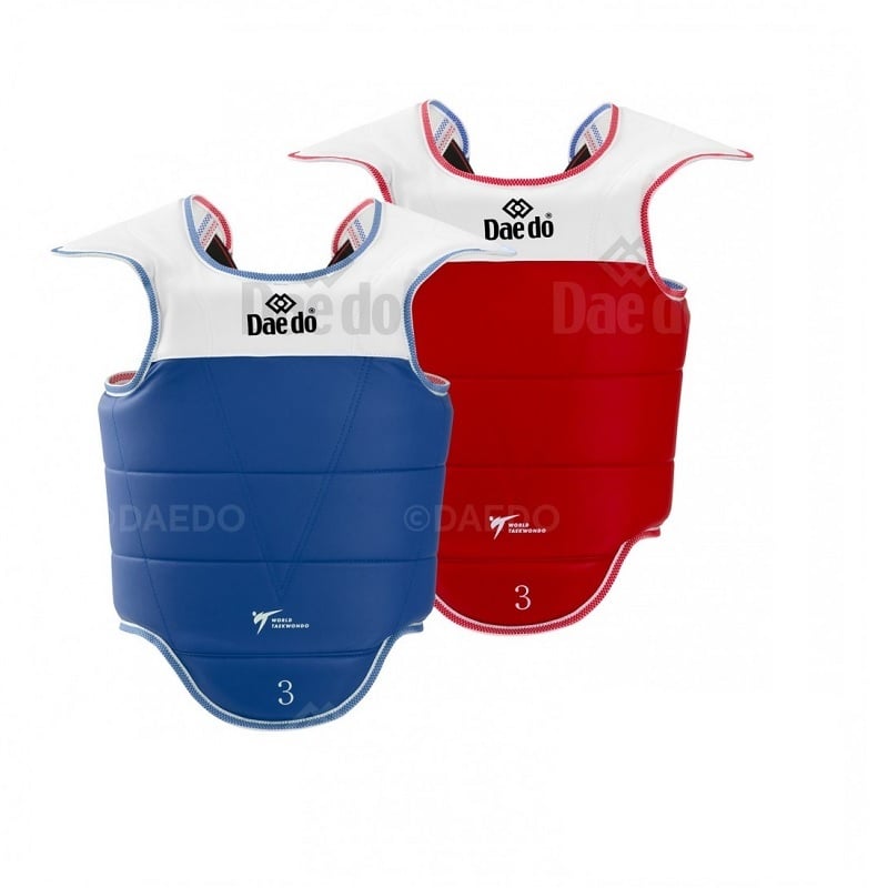 PECHERA TAEKWONDO DAEDO WT OFICIAL REVERSIBLE ROJO/AZUL - 1