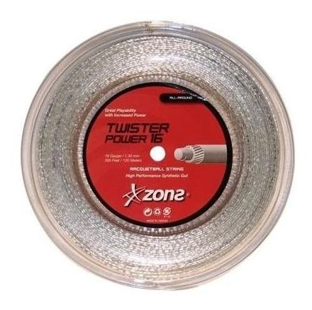 CUERDA DE RACQUETBALL ZONS TWISTER POWER 16L/1.30MM METALIZA - 1