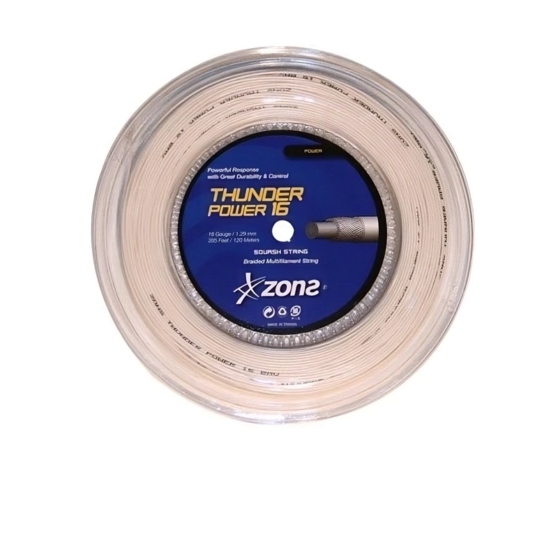 CUERDA DE SQUASH ZONS THUNDER POWER 16L/1.29MM BLANCA 120 MT - 1