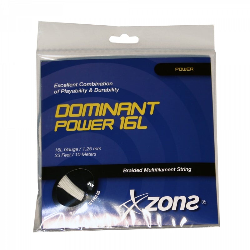 CUERDA DE SQUASH ZONS DOMINANT POWER 16L/1.25MM BLANCA 10 MT - 1