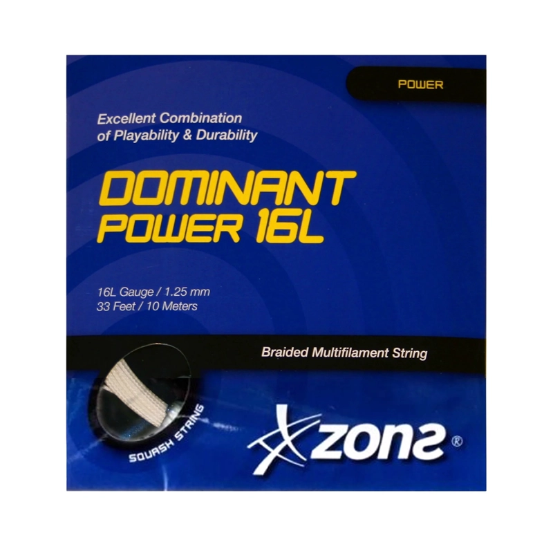 CUERDA DE SQUASH ZONS DOMINANT POWER 16L/1.25MM BLANCA 10 MT - 2
