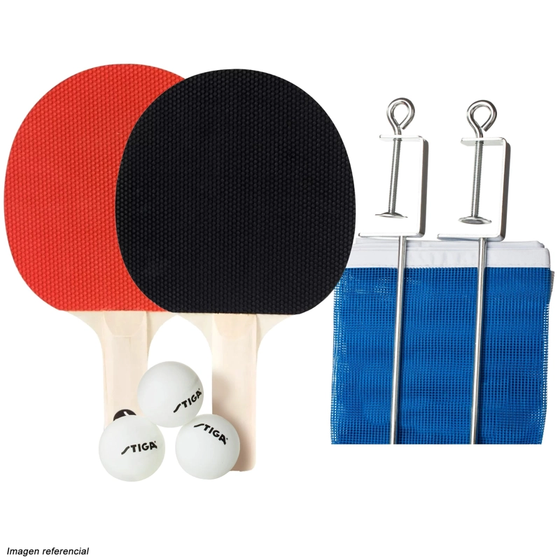 SET TENIS DE MESA STIGA CLASSIC 2 PALETAS - 3 PELOTAS -1 RED - 4