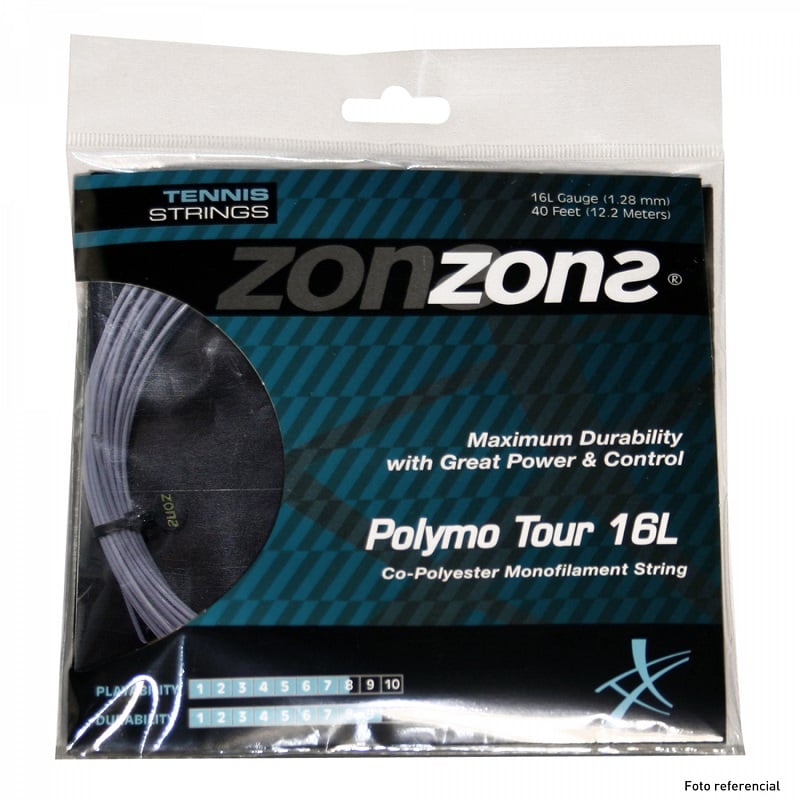 CUERDA TENIS ZONS POLYMO TOUR 16L/1.28MM SILVER 12 MTS. - 1