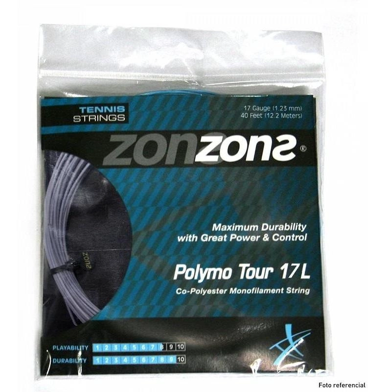 CUERDA DE TENIS ZONS POLYMO TOUR 17L/1.23MM PLATA 12 MTS. - 1